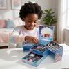Child enjoying creativity with the Childrens Handmade Plastic Crystal Gem Toy Set, showcasing colorful plastic gems.