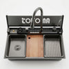 Stainless Steel Waterfall Nano Kitchen Sink with multifunctional basin and modern design.