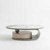 Stylish Marble Finish Top Coffee Table with a unique design and a sleek, modern base.