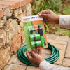 Quick Connector Garden Water Spray Gun set with hose connectors displayed in hands, perfect for garden watering tasks.