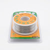 Tin Lead Rosin Core Solder Wire 100g Reel on display packaging for precision electronics and circuit board repair.