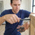 Man using a 10 Piece Keychain Hex Key Allen Wrench for furniture assembly.