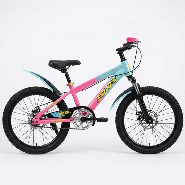 Multi-Color Hardtail Mountain Bike showcasing vibrant pink and blue design, ideal for trails and neighborhood rides.