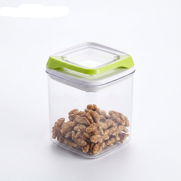 4-Piece Plastic Food Storage Container with Latching Lids holding walnuts for fresh food storage.