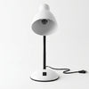 Flexible Gooseneck Desktop Table Lamp with adjustable neck and white shade for focused lighting.