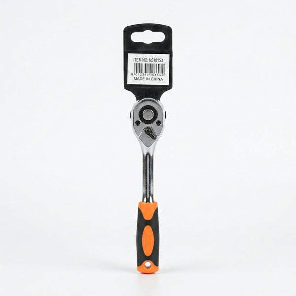 9.5 mm Drive Ratchet Handle with orange and black grip, designed for efficient tightening and loosening of fasteners.