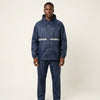 Model wearing a waterproof jacket made from 210T Waterproof PU Coated Polyester Taffeta Fabric.