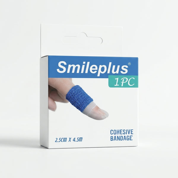 Athletic Stretch Elastic Self Adhesive Medical Bandage package, featuring a blue cohesive bandage for joint support.