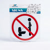 No Public Urination Warning Sign in packaging, promoting cleanliness in public spaces.