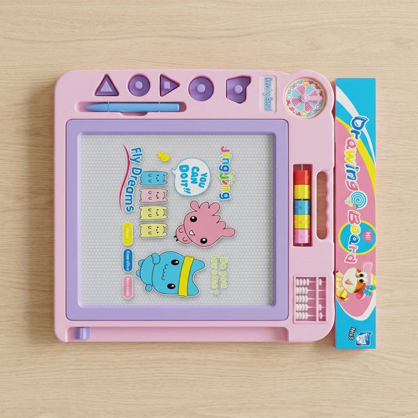 Kids Electronic LCD Writing and Drawing Tablet in pink, perfect for creative sketching and learning.