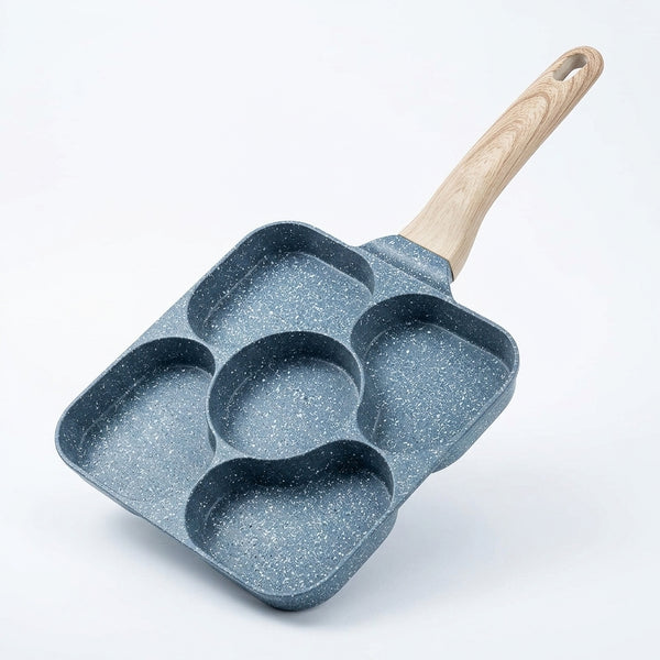5-in-1 Non-Stick Sandwich & Snack Maker with stone finish and wooden handle, perfect for quick meals and snacks.