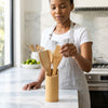 5-Piece Bamboo Kitchen Cooking Utensil Holder