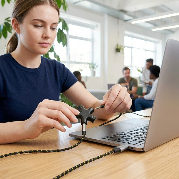 5-in-1 USB-C to 3.5mm Headphone Audio Splitter