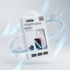 Ultra Thin Mini Portable Charger Power Bank 60000mAh packaging with glowing design and smartphone illustration.