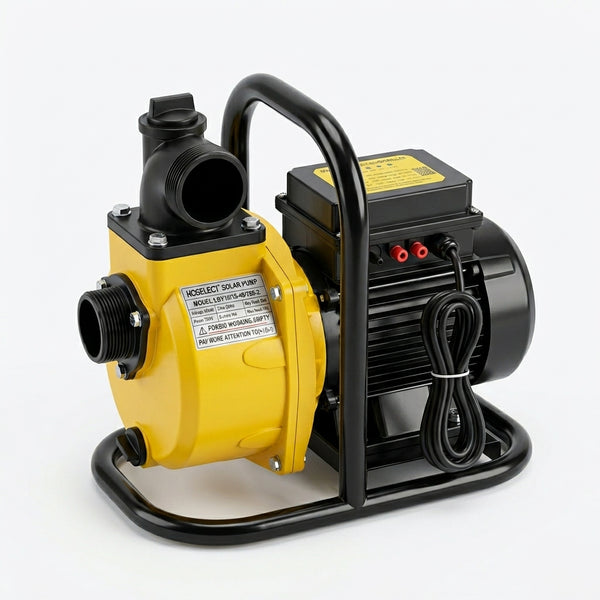 High Head Solar Water Pump showcased from the side, emphasizing its durable design for efficient water movement.
