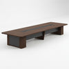 Modern Simple Office Furniture Large Staff Desk with organized work surface and sleek design in dark wood finish.