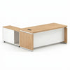 1.8M L-Shape Executive Office Desk with Storage Cabinet featuring a modern design and integrated storage.