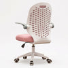 Liftable Swivel Study and Office Chair with Breathable Back in pink and white with ergonomic design