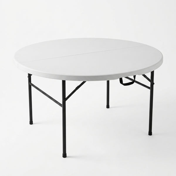 Fold-in-Half Round Catering Table with a sturdy design for events and everyday use.