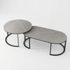 Oval Shelf Coffee Table with Storage featuring sleek modern design and practical functionality for living room organization.