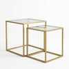 Metal Nesting Table with Glass Top showcasing modern design and space-saving features.