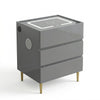 Smart Modern Simple Eco-Friendly Bedside Table with charging and storage features in sleek gray design.