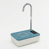 USB Desktop Water Bottle Pump Dispenser in blue and white, designed for easy water dispensing at your desk.