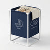 Foldable Fabric Laundry Hamper with Metal Frame