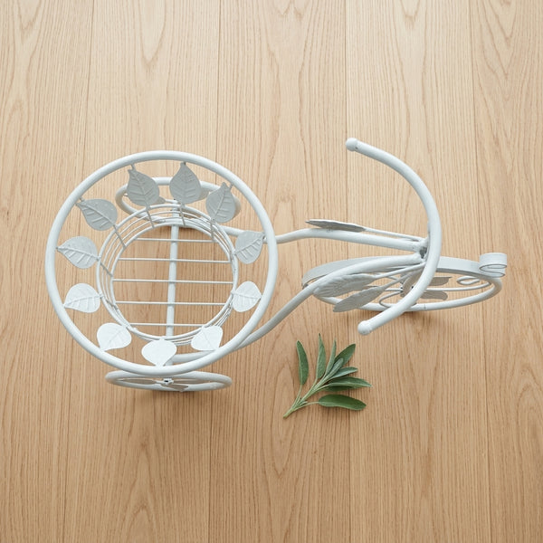 Metal Tricycle Planter Stand with Basket for Patio and Garden