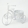 White Metal Bicycle Plant Stand for Indoor Decor