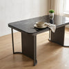 Marble-Effect Coffee Table with Metal Frame