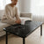 Marble-Effect Coffee Table with Round Metal Legs