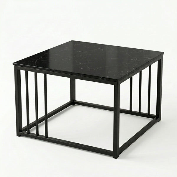 Chic Square Marble-Effect Coffee Table for Cozy Living Rooms