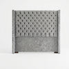 Button-Tufted Wingback Headboard Crushed Velvet