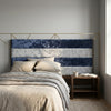 Modern Striped Upholstered Headboard with Wooden Frame