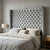 Button-Tufted Wingback Headboard Crushed Velvet