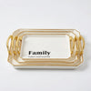 Cream White Rectangular Luxury Serving Tray