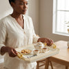 Cream White Rectangular Luxury Serving Tray