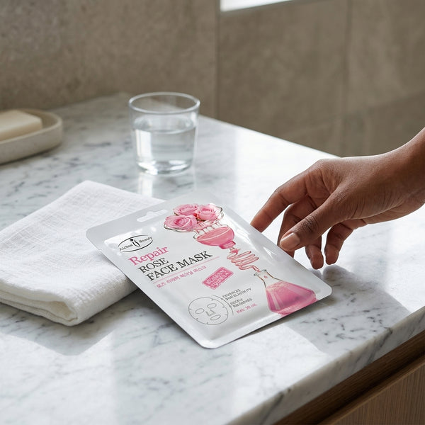Natural Rose Facial Sheet Mask with Vitamin C