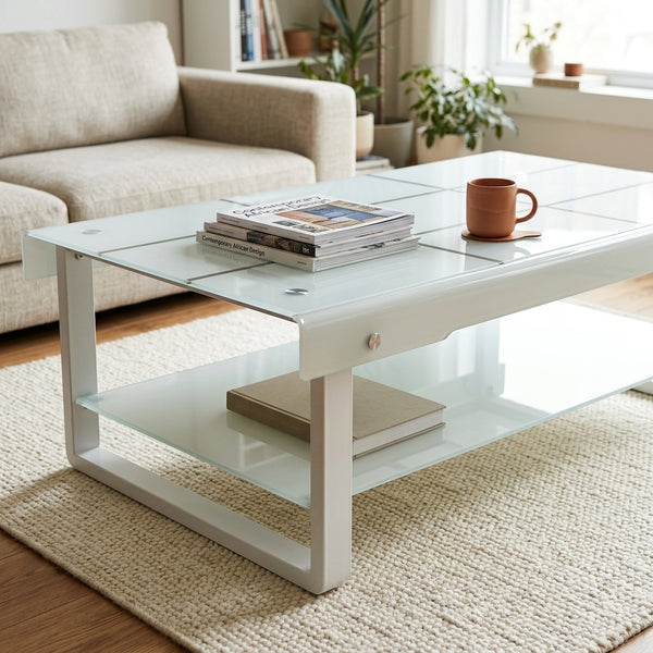 Risque Coffee Table with Modern Glass Design