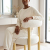 Sherpa Fabric Side Chair with Barrel Backrest
