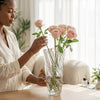 Crystal Twist Pattern Glass Vase for Hydroponics and Weddings