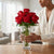 Ribbed Crystal Glass Flower Vase with Scalloped Rim