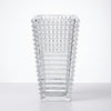 Textured Glass Vase with Beaded Geometric Pattern