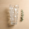 Round Point Textured Glass Vase with Wavy Rim