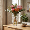 Round Point Textured Glass Vase with Wavy Rim