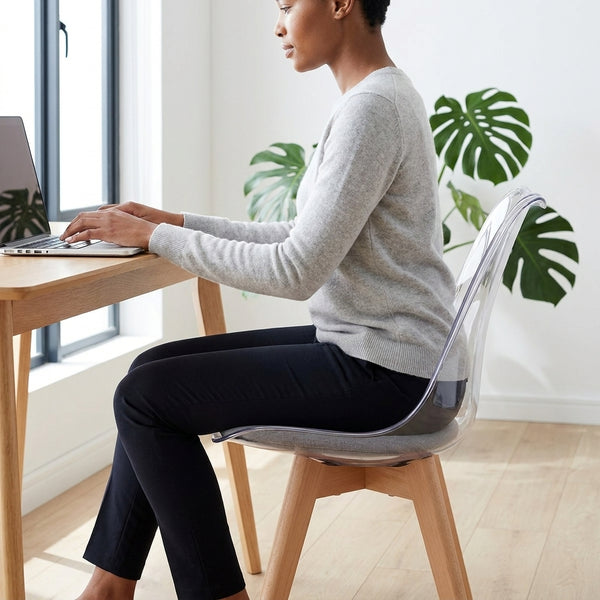 Transparent Acrylic Chair with Solid Wood