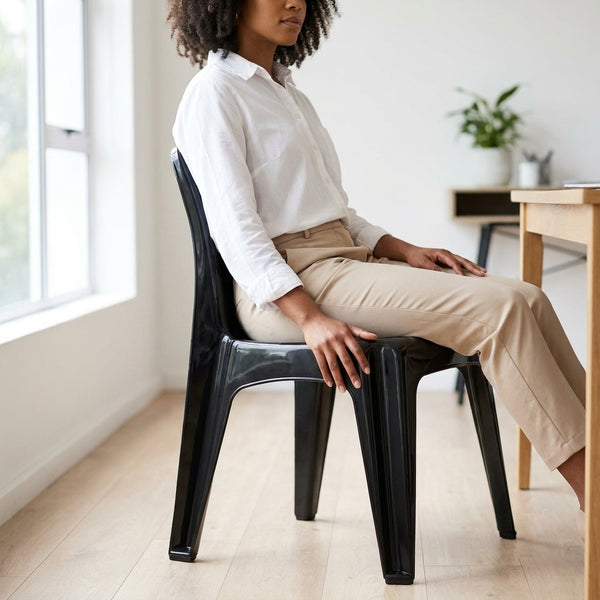 Heavy Duty Plastic Chair with Comfortable Ergonomic Design