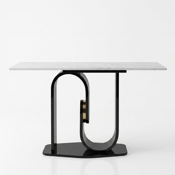 Golden & White Marble Console Table