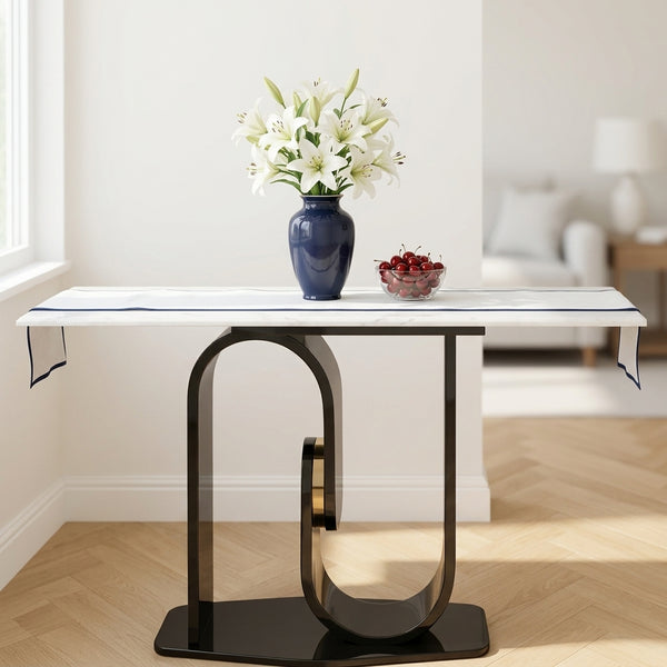 Golden & White Marble Console Table